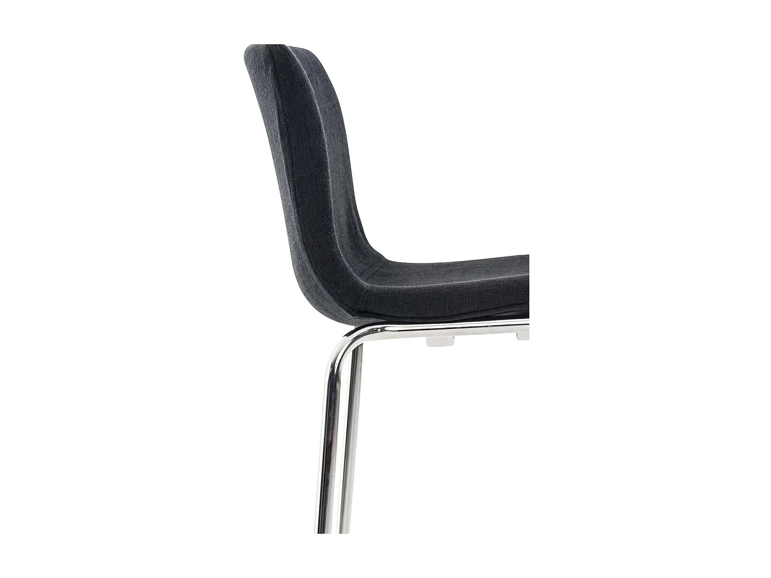 Lot de 2  Tabouret de bar - Tissu & Chrome - Noir - Hover