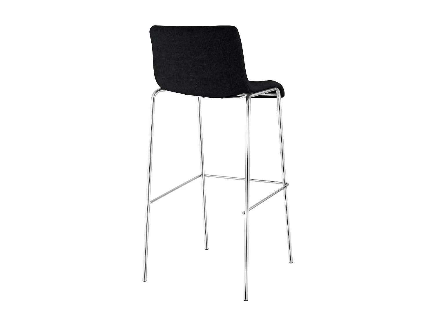 Lot de 2  Tabouret de bar - Tissu & Chrome - Noir - Hover