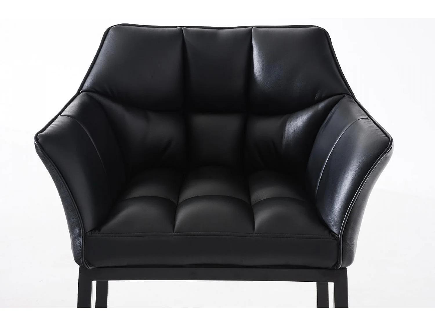 Lot de 2  Tabouret de bar - Similicuir & Noir - Noir - DAMASO