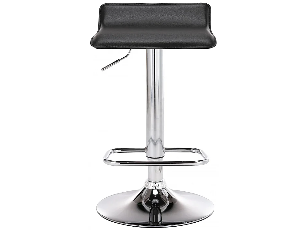 Lot de 2  Tabouret de bar - Similicuir & Métal chromé - Noir - Dyn