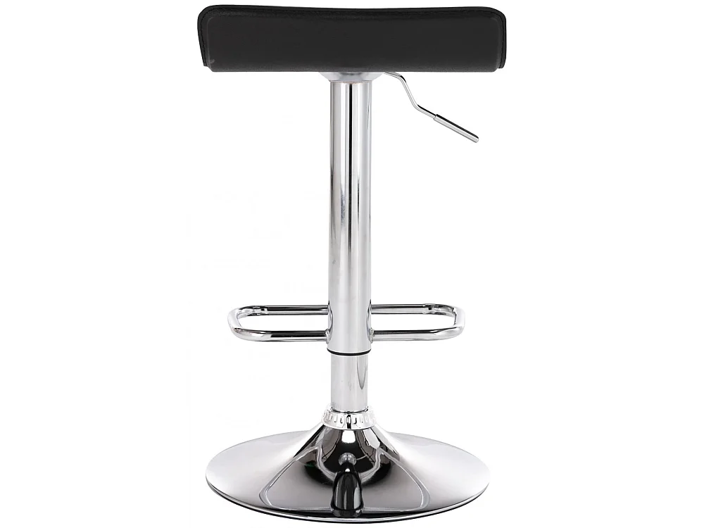 Lot de 2  Tabouret de bar - Similicuir & Métal chromé - Noir - Dyn