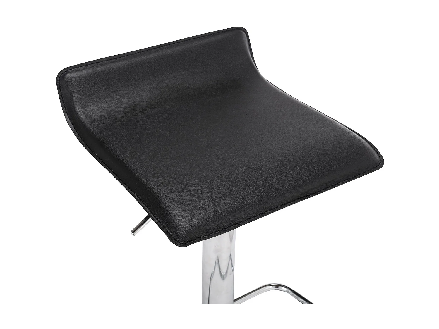 Lot de 2  Tabouret de bar - Similicuir & Métal chromé - Noir - Dyn