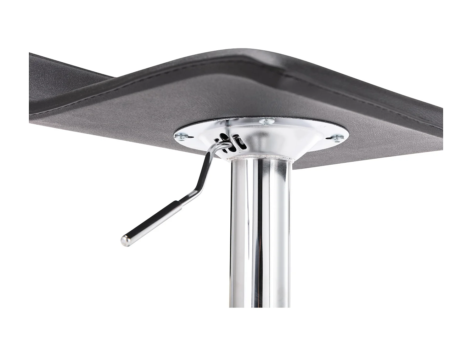 Lot de 2  Tabouret de bar - Similicuir & Métal chromé - Noir - Dyn