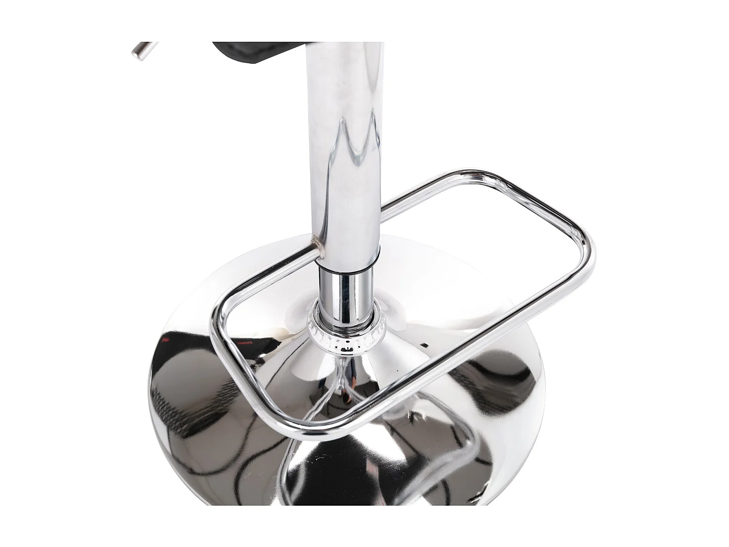 Lot de 2  Tabouret de bar - Similicuir & Métal chromé - Noir - Dyn