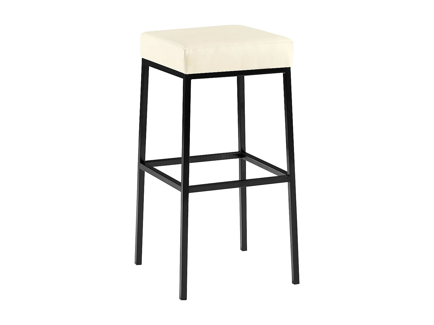 Tabouret de bar - Similicuir & Noir - Crème - Montreal 80