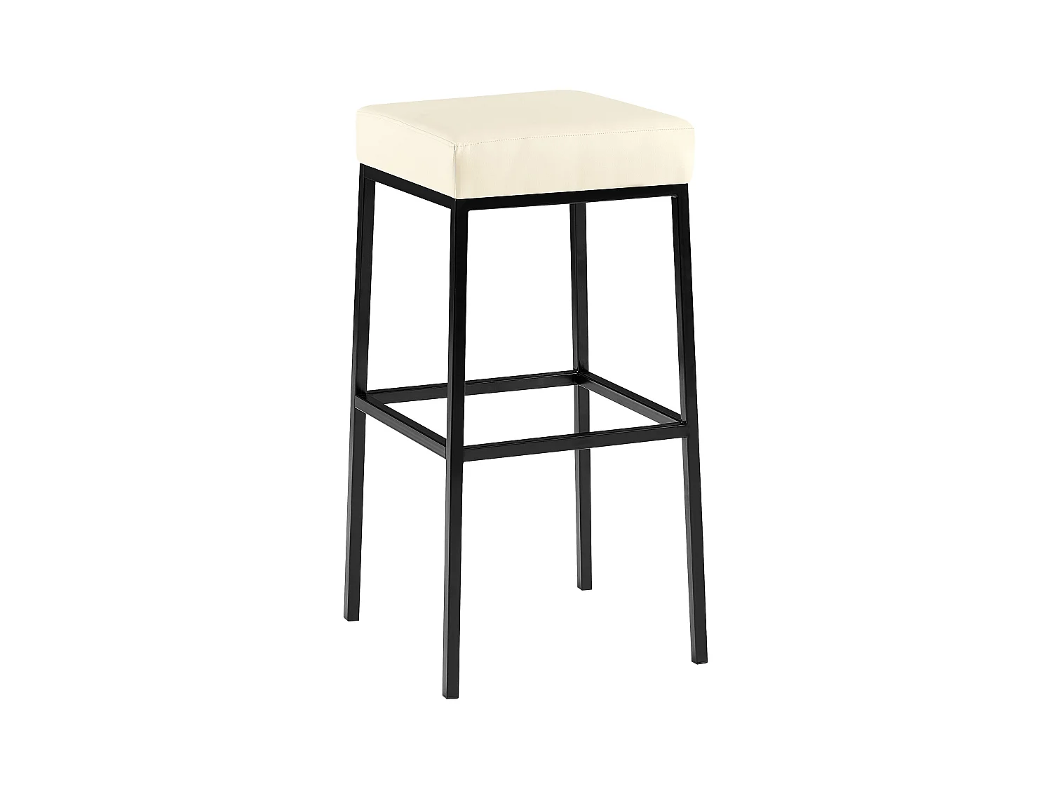 Tabouret de bar - Similicuir & Noir - Crème - Montreal 80