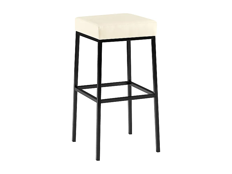 Barhocker - Kunstleder & schwarz - creme - Montreal 80