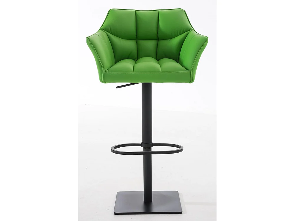 Lot de 2  Tabouret de bar - Similicuir & Noir - Vert - Damaso