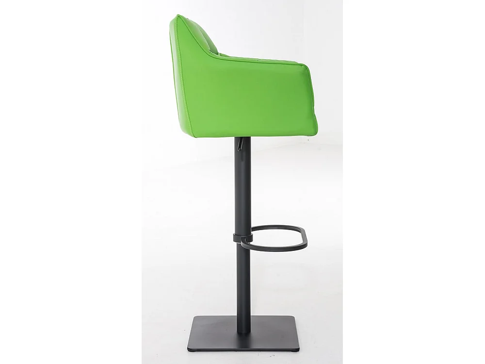 Lot de 2  Tabouret de bar - Similicuir & Noir - Vert - Damaso