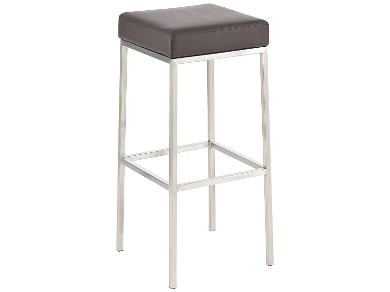 Tabouret de bar - Similicuir & Acier inoxydable - Marron - Montreal 85