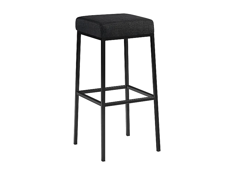 Tabouret de bar - Tissu & Noir - Gris foncé - Montreal 85