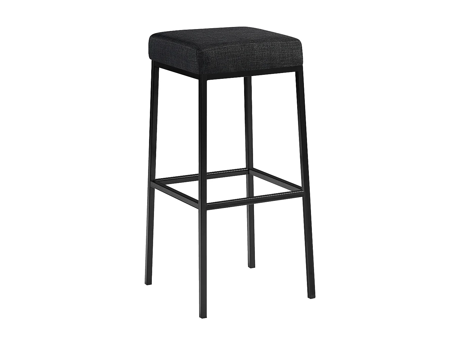 Tabouret de bar - Tissu & Noir - Gris foncé - Montreal 85