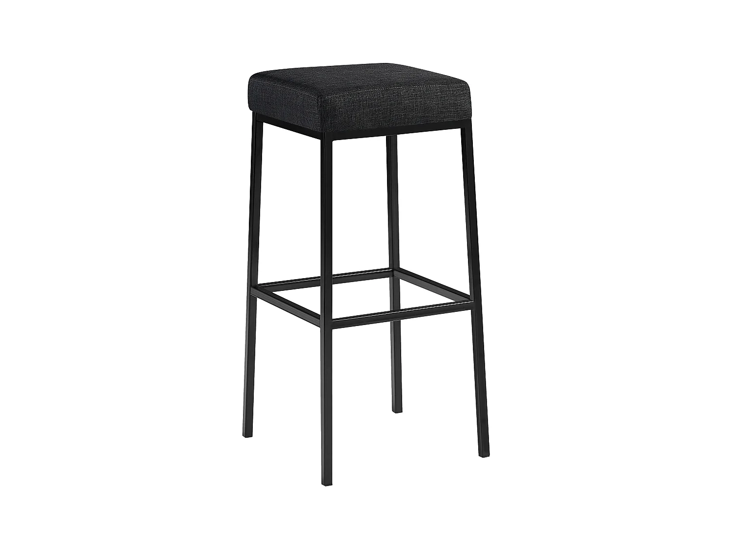 Tabouret de bar - Tissu & Noir - Gris foncé - Montreal 85