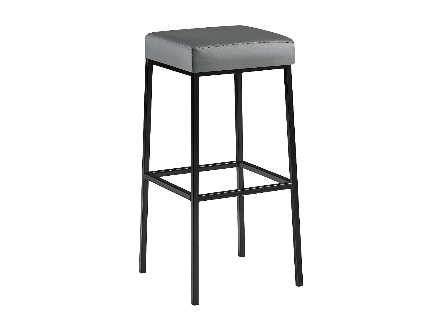 Barkruk - Kunstleer & zwart - grijs - Montreal 85