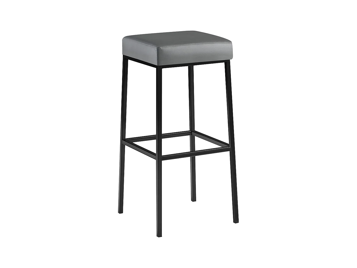 Tabouret de bar - Similicuir & Noir - Gris - Montreal 85