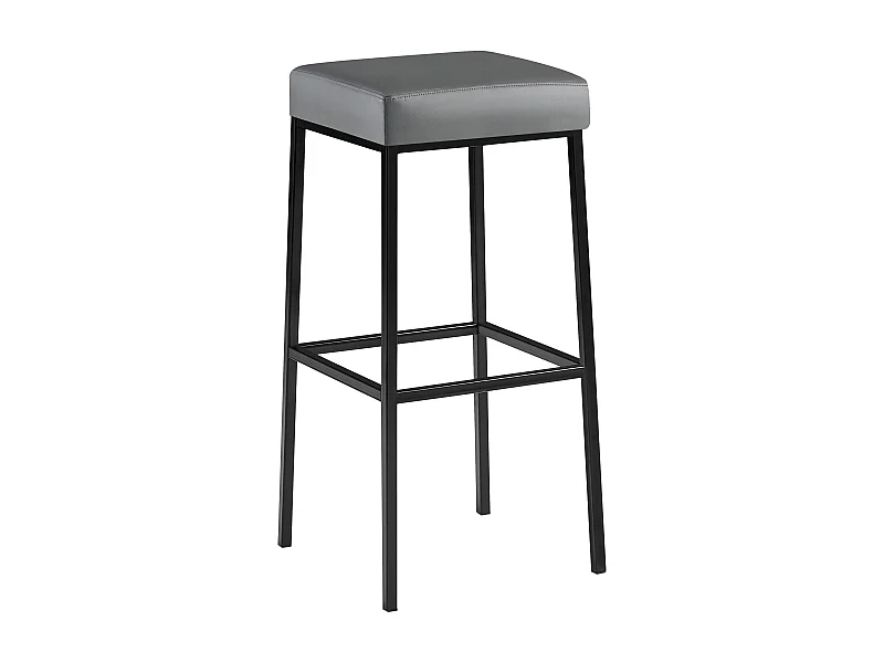 Tabouret de bar - Similicuir & Noir - Gris - Montreal 85