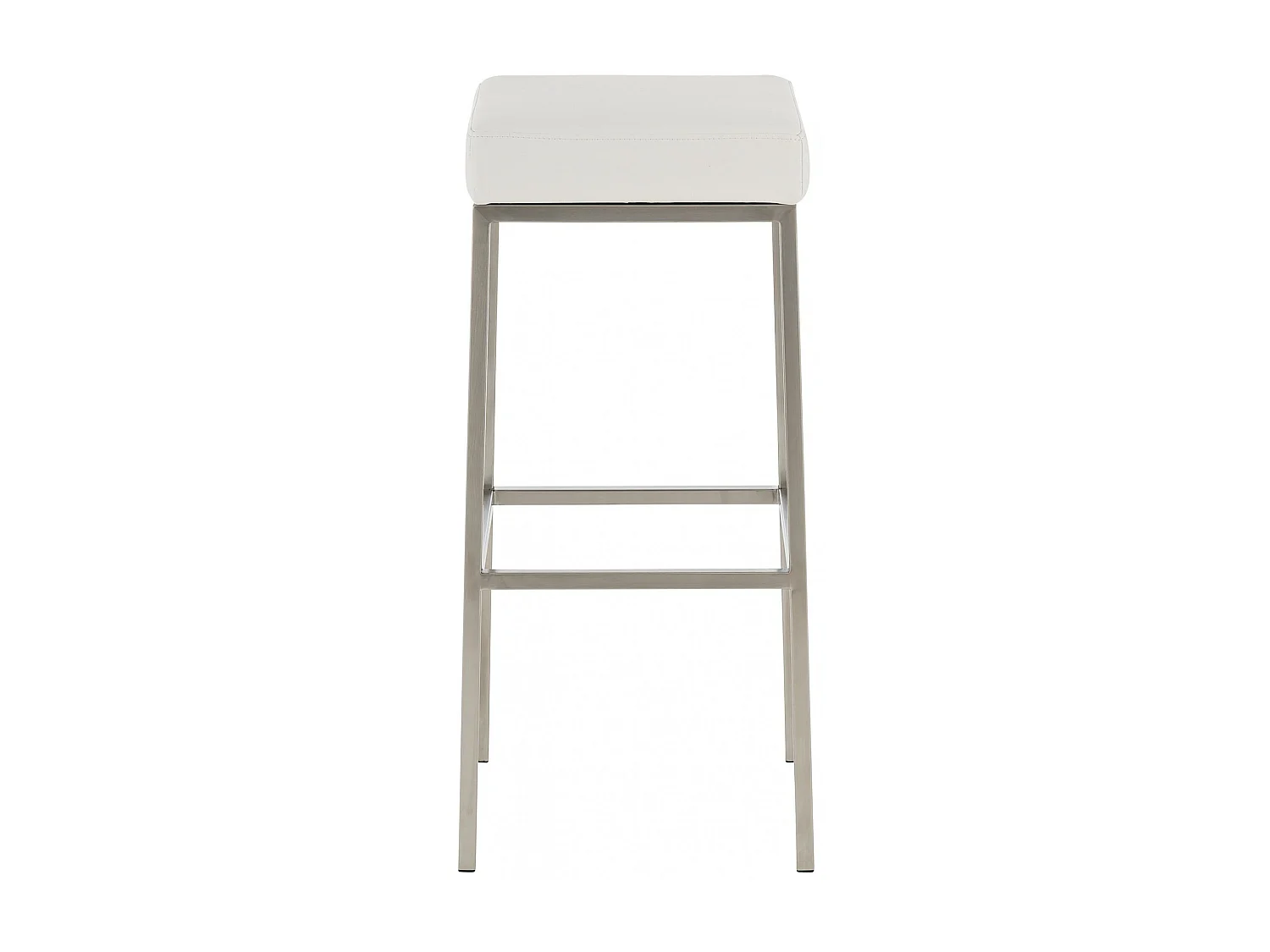 Tabouret de bar - Similicuir & Acier inoxydable - Blanc - Montreal 85