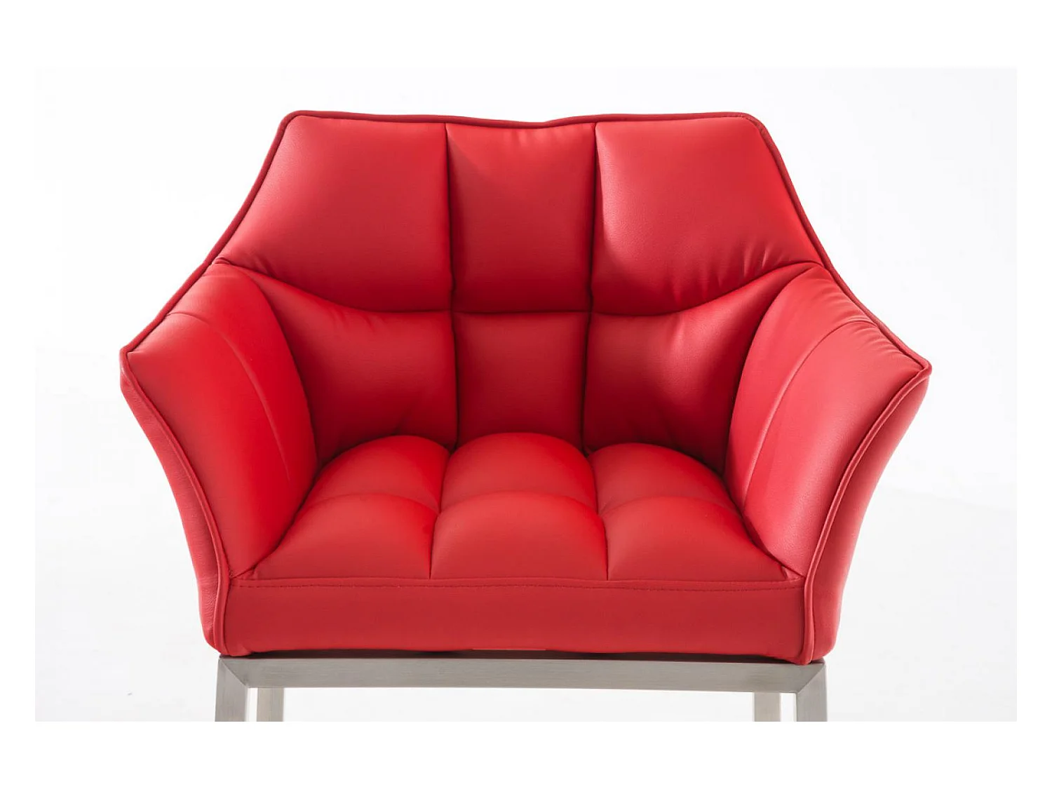 Barhocker - Kunstleder & edelstahl - rot - Damaso