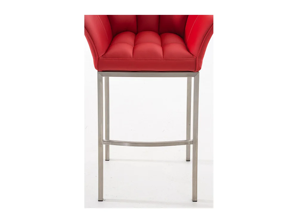 Barhocker - Kunstleder & edelstahl - rot - Damaso