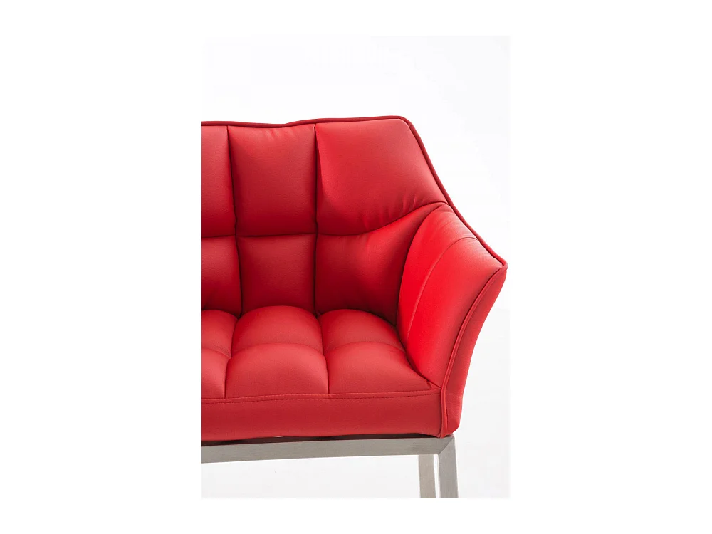 Barhocker - Kunstleder & edelstahl - rot - Damaso