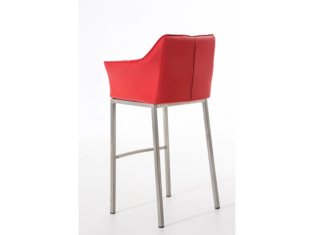 Tabouret de bar - Similicuir & Acier inoxydable - Rouge - Damaso