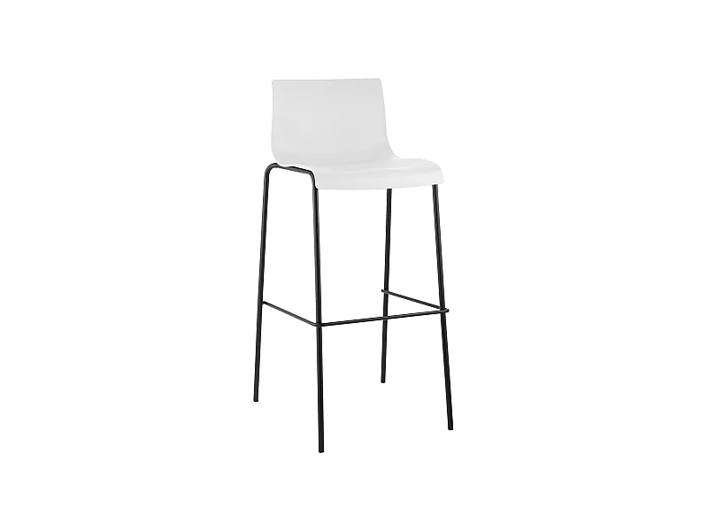 Barhocker - Kunststoff & schwarz - weiß - Hoover