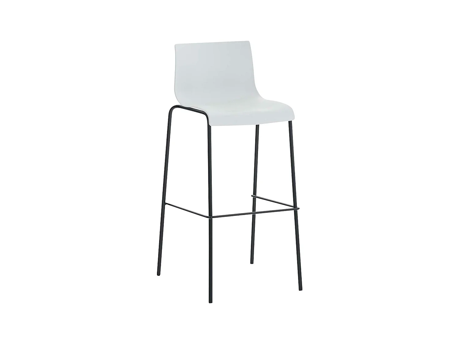 Tabouret de bar - Plastique & Noir - Blanc - Hoover