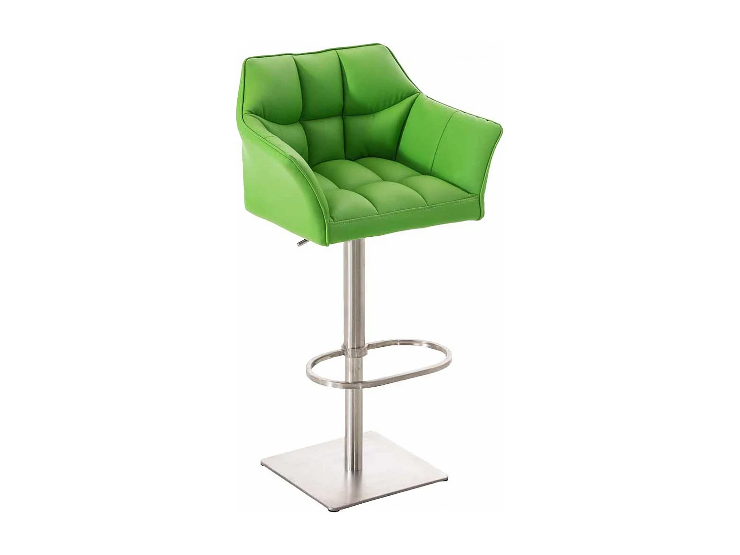 Lot de 2  Tabouret de bar - Similicuir & Acier inoxydable - Vert - Damaso