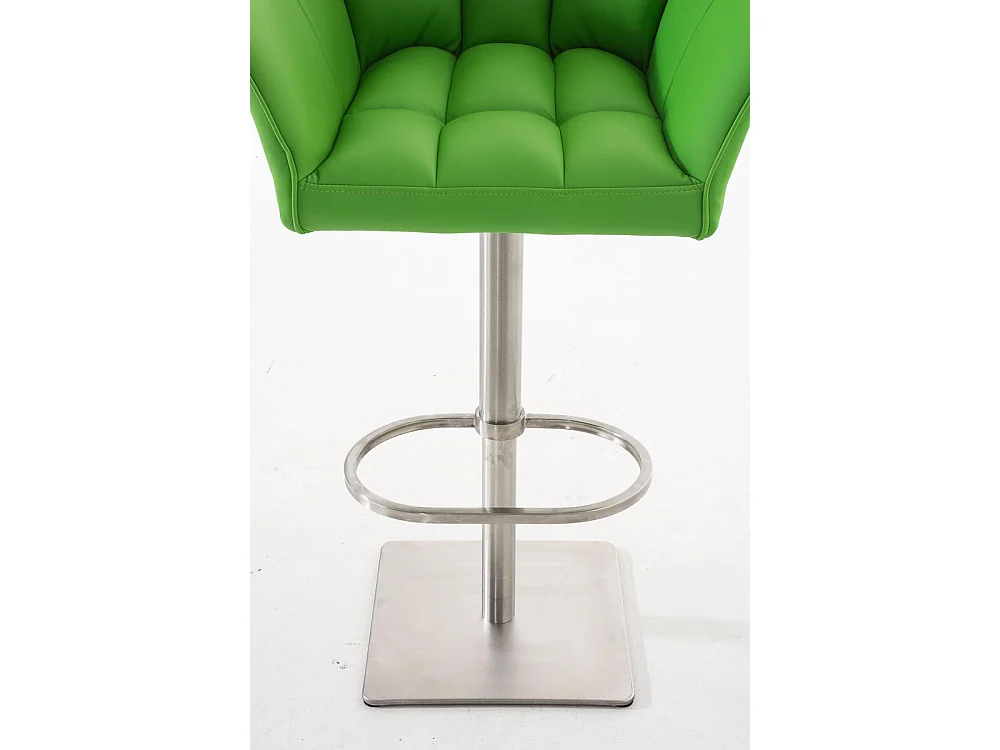 Lot de 2  Tabouret de bar - Similicuir & Acier inoxydable - Vert - Damaso