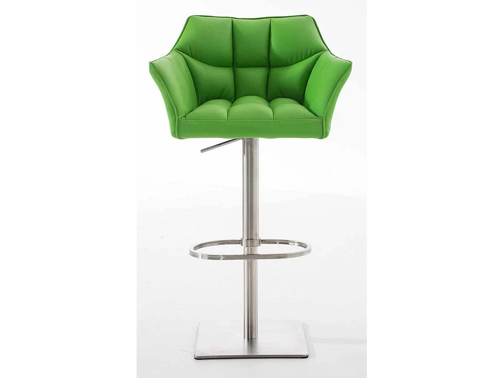 Lot de 2  Tabouret de bar - Similicuir & Acier inoxydable - Vert - Damaso