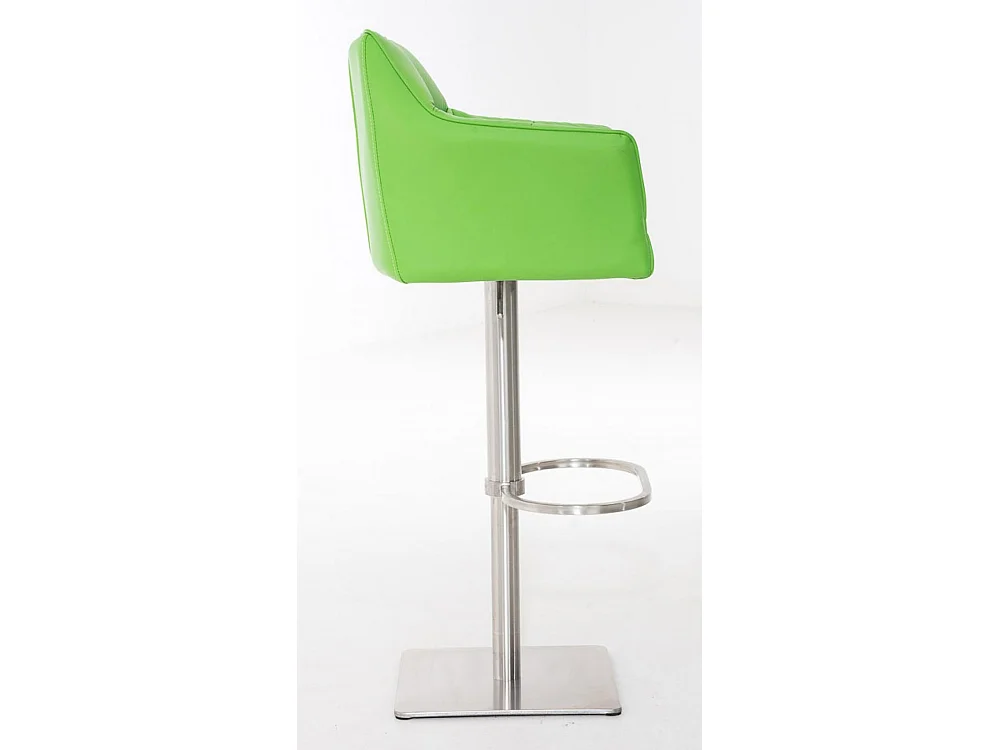 Lot de 2  Tabouret de bar - Similicuir & Acier inoxydable - Vert - Damaso