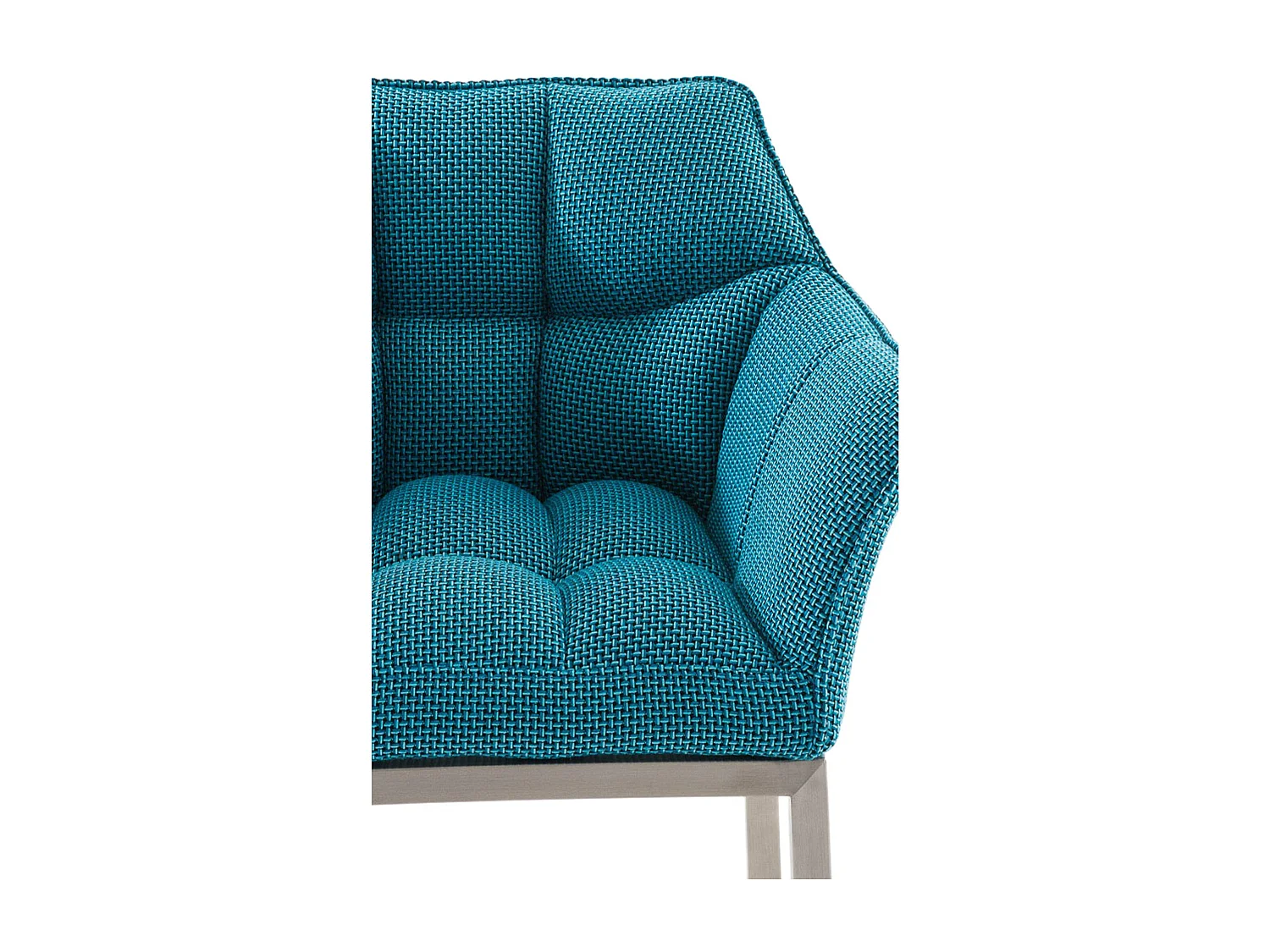 Lot de 2  Tabouret de bar - Tissu & Acier inoxydable - Turquoise - Damaso