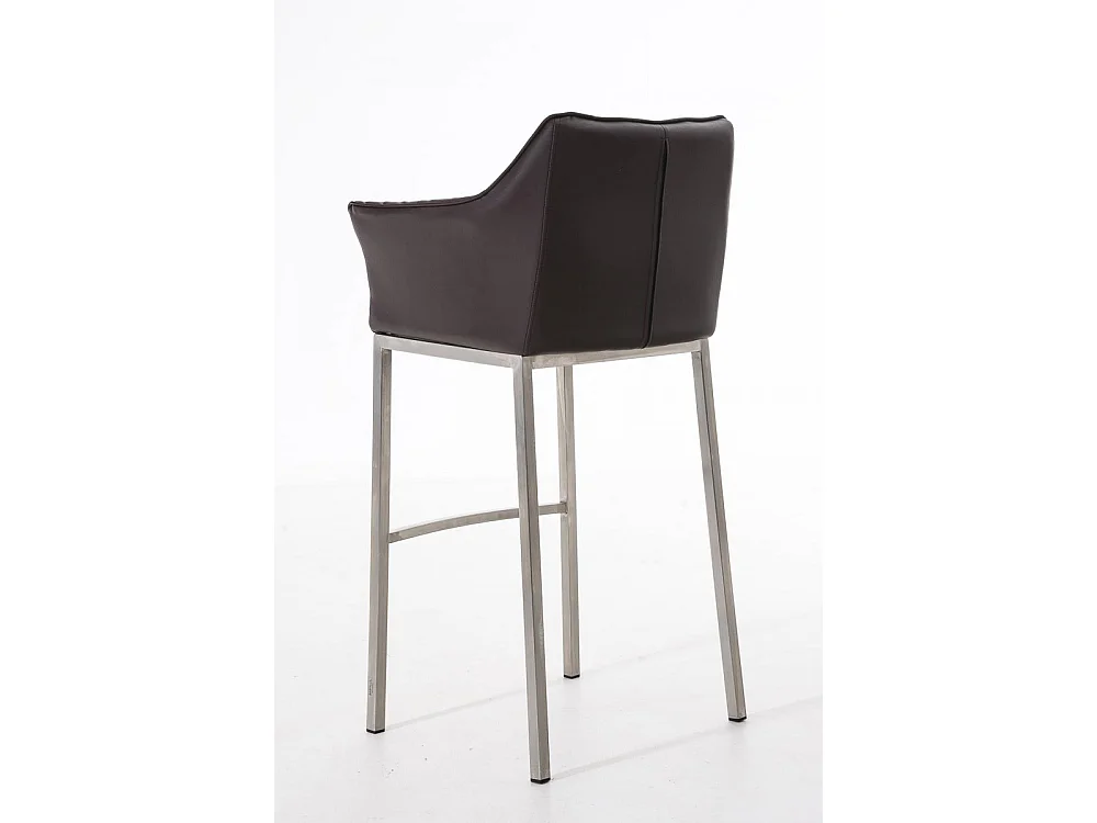 Tabouret de bar - Similicuir & Acier inoxydable - Marron - Damaso