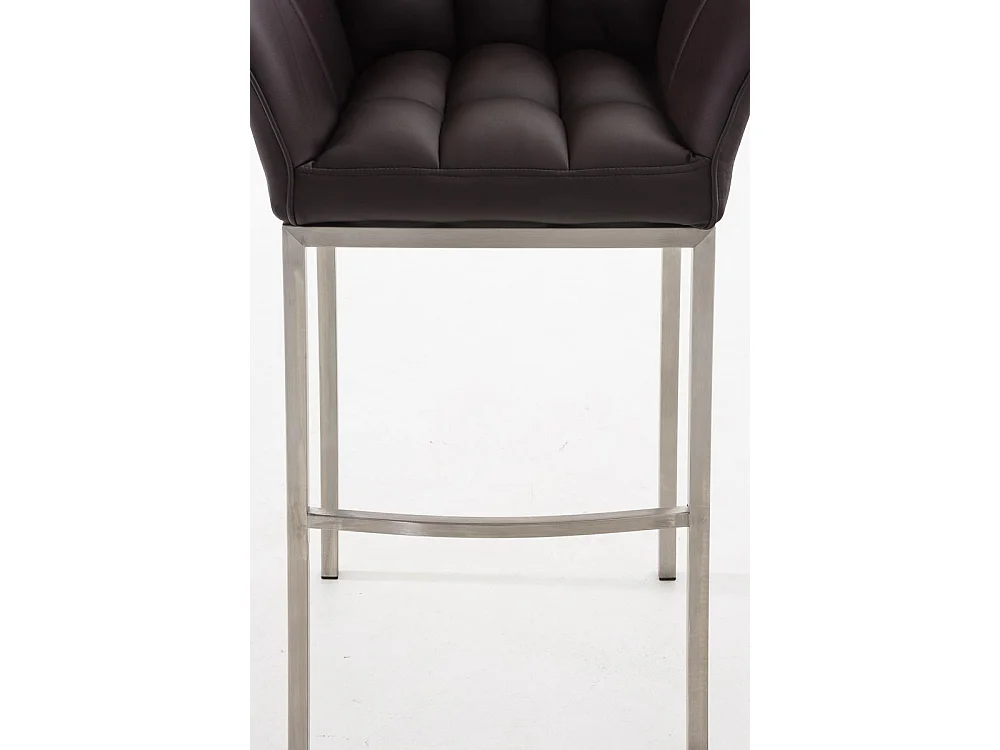Tabouret de bar - Similicuir & Acier inoxydable - Marron - Damaso