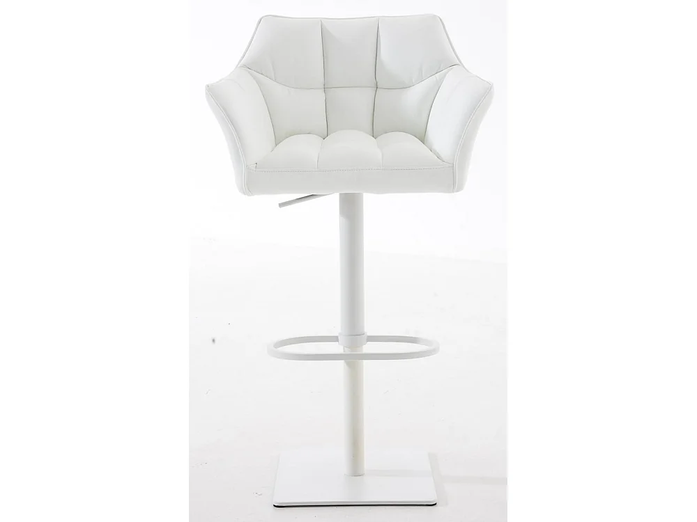 Lot de 2  Tabouret de bar - Similicuir & Blanc - Blanc - Damaso
