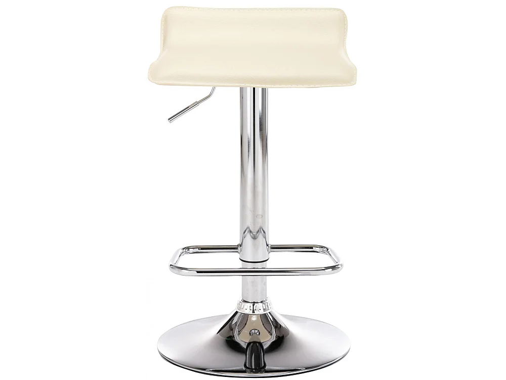 Lot de 2  Tabouret de bar - Similicuir & Métal chromé - Crème - Dyn