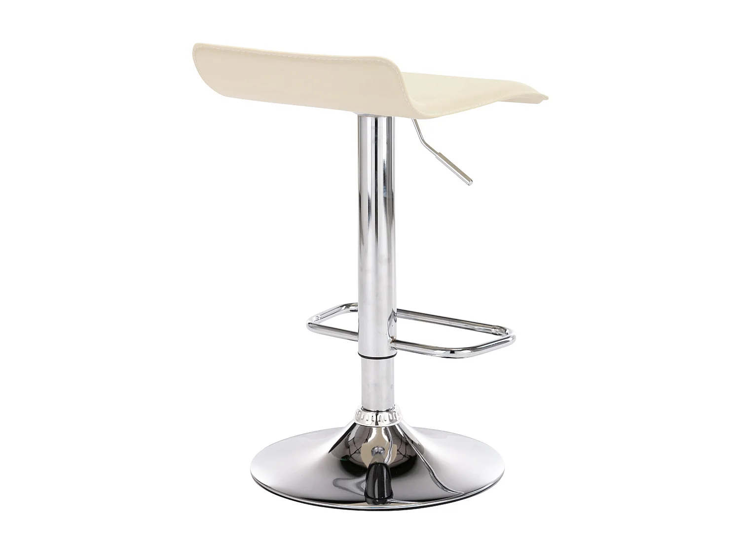 Lot de 2  Tabouret de bar - Similicuir & Métal chromé - Crème - Dyn