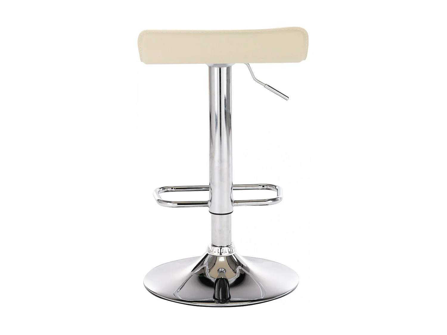 Lot de 2  Tabouret de bar - Similicuir & Métal chromé - Crème - Dyn