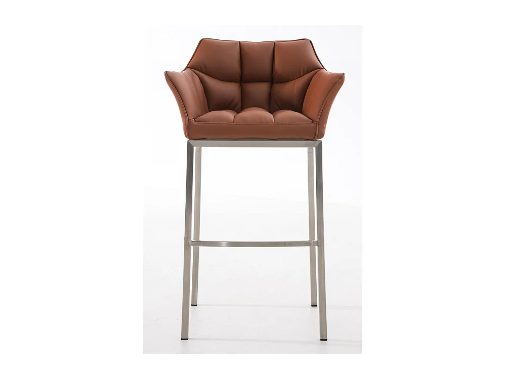 Barhocker - Kunstleder & edelstahl - hellbraun - Damaso