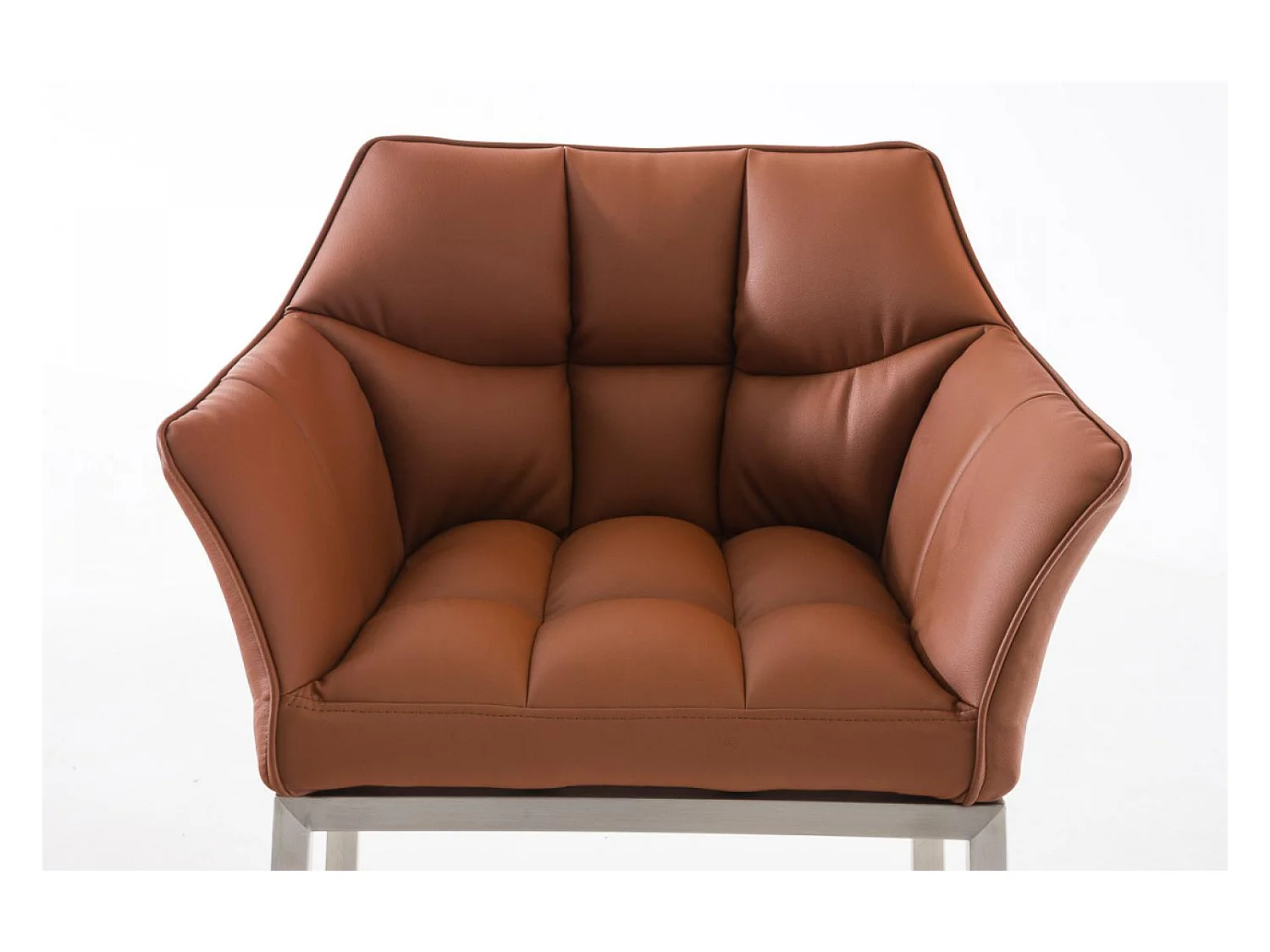 Barhocker - Kunstleder & edelstahl - hellbraun - Damaso