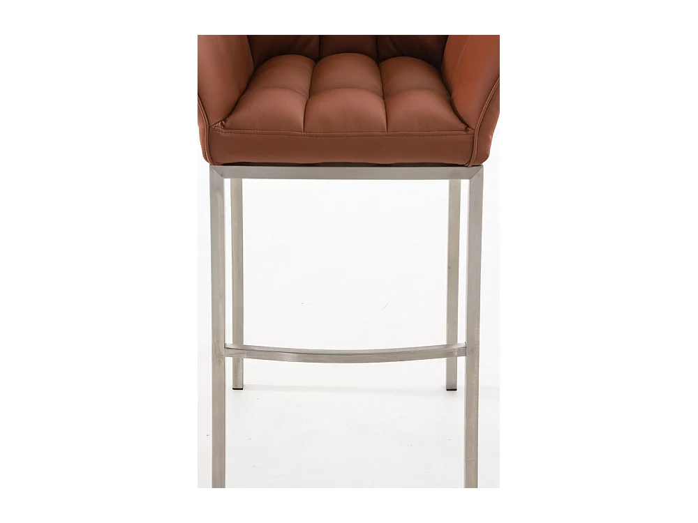 Barhocker - Kunstleder & edelstahl - hellbraun - Damaso