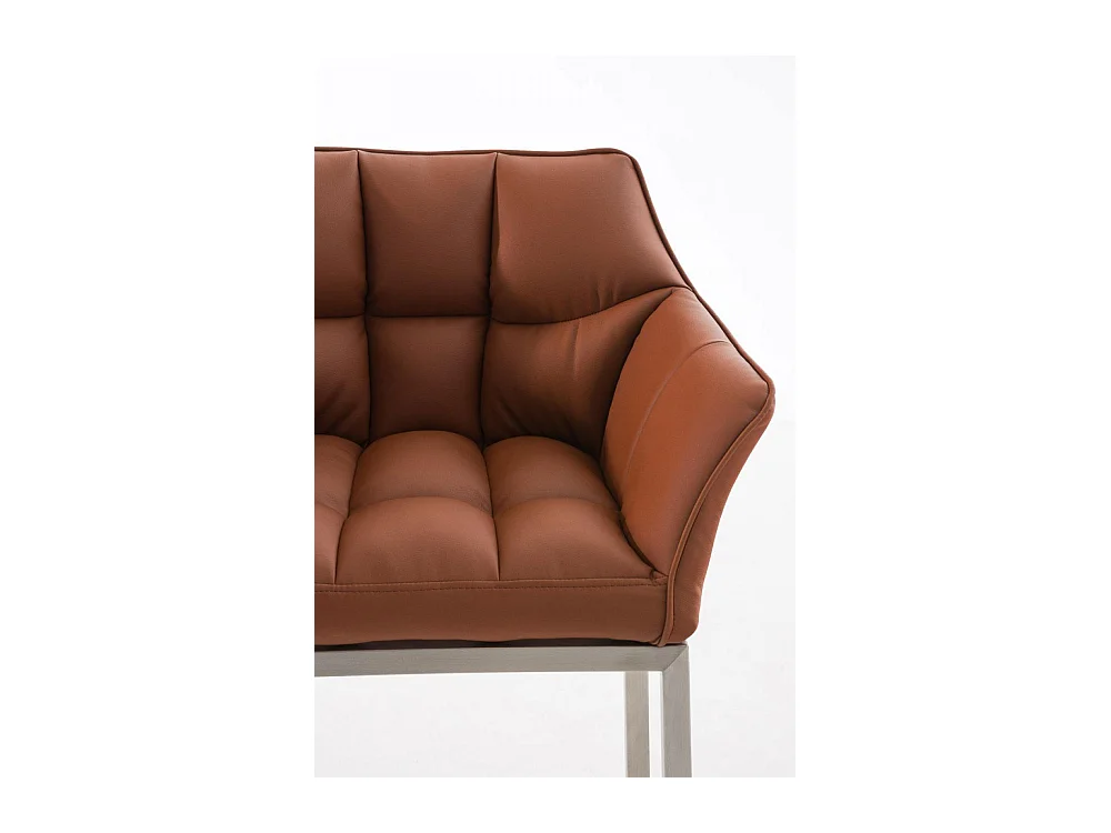 Barhocker - Kunstleder & edelstahl - hellbraun - Damaso