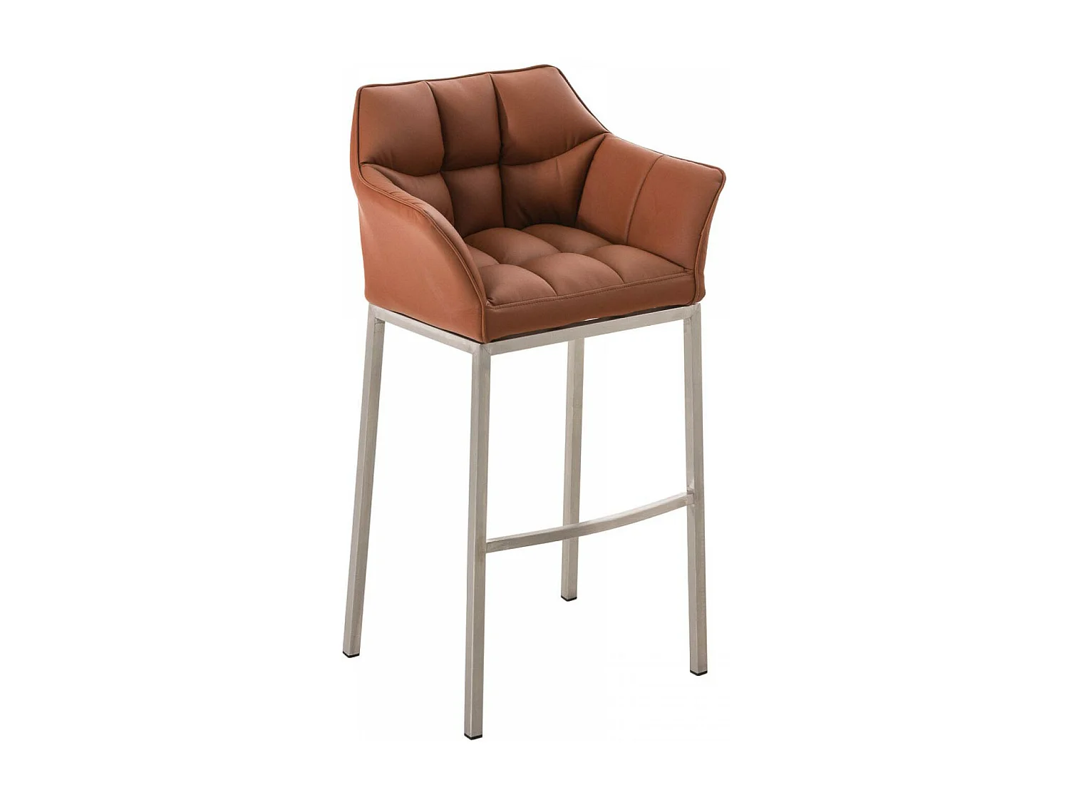 Tabouret de bar - Similicuir & Acier inoxydable - Marron clair - Damaso