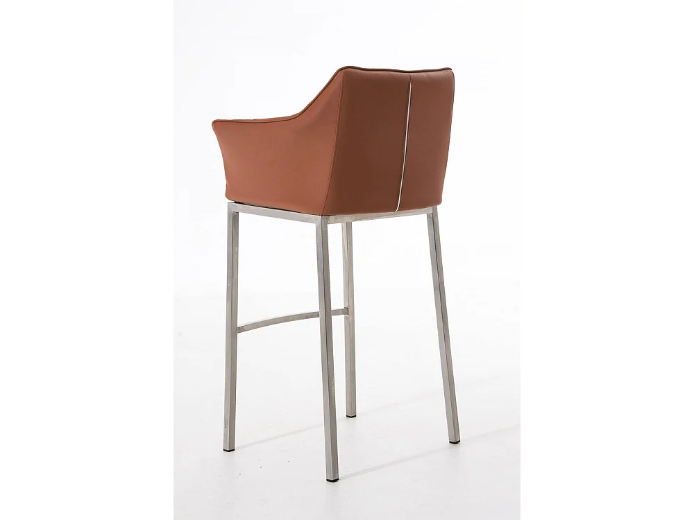 Tabouret de bar - Similicuir & Acier inoxydable - Marron clair - Damaso