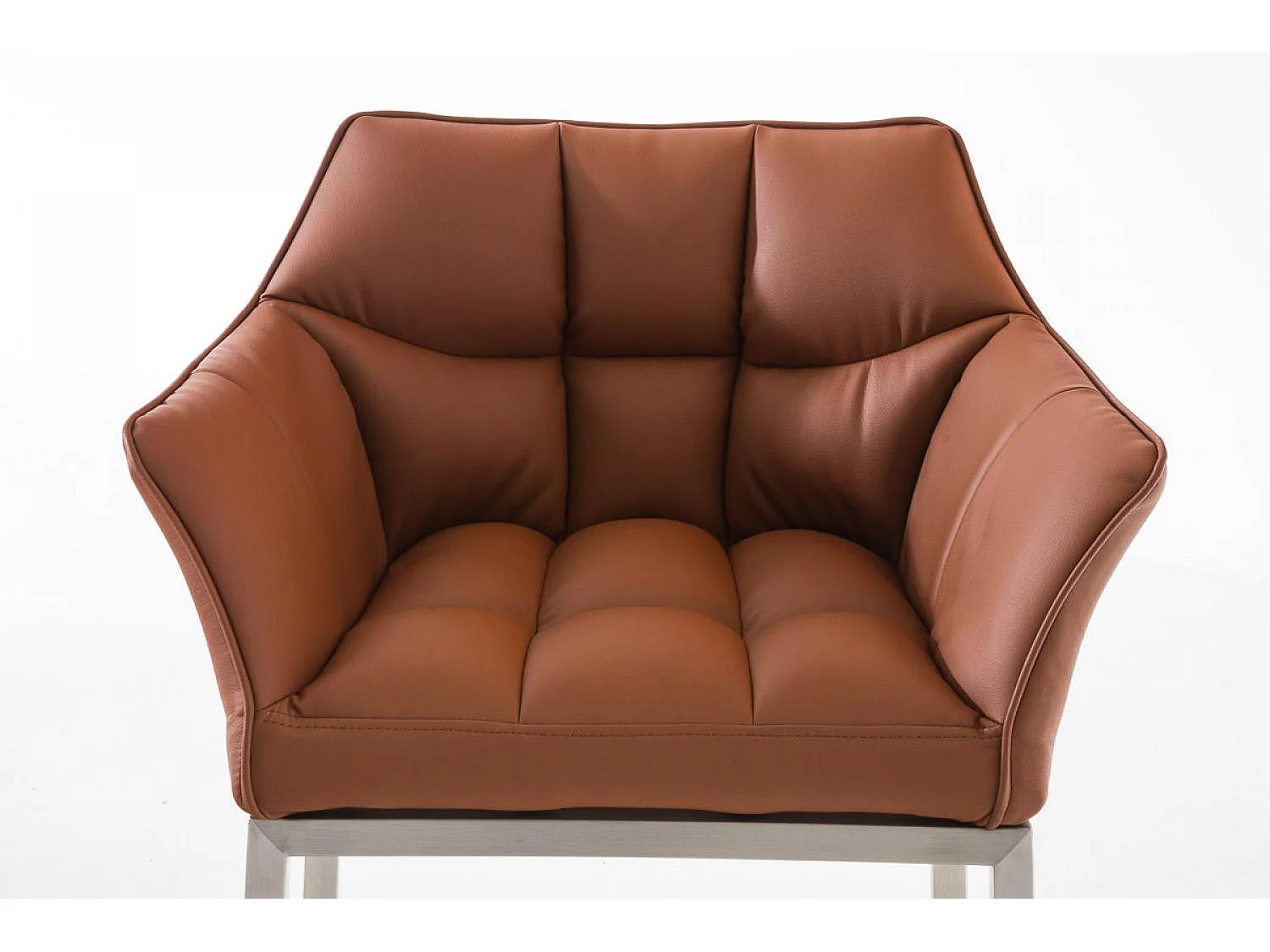 Tabouret de bar - Similicuir & Acier inoxydable - Marron clair - Damaso