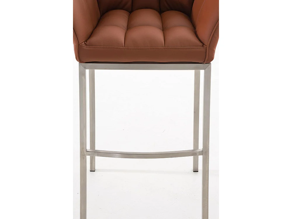 Tabouret de bar - Similicuir & Acier inoxydable - Marron clair - Damaso