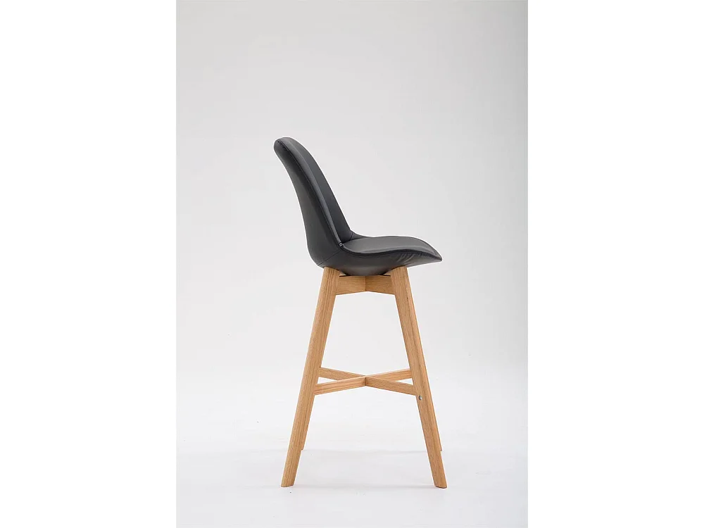 Barkruk - Kunstleer & natura - zwart - Cannes