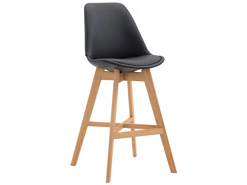 Tabouret de bar - Similicuir & Nature - Noir - Cannes