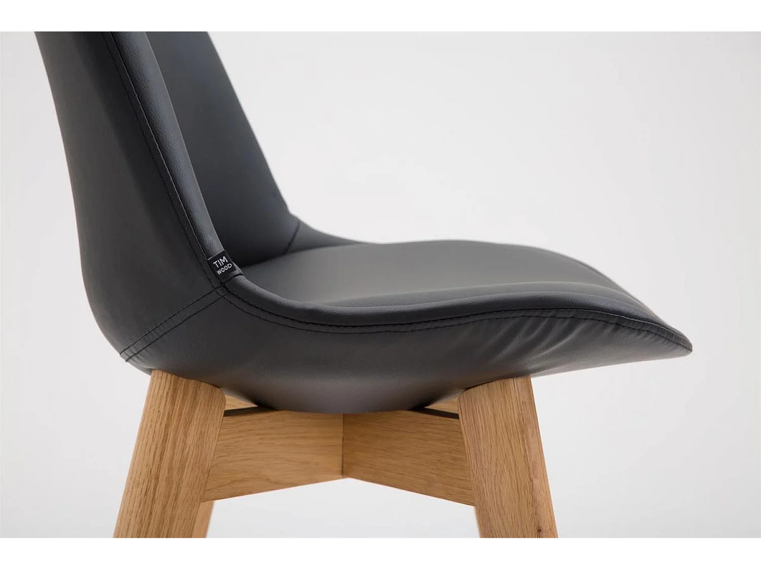 Tabouret de bar - Similicuir & Nature - Noir - Cannes