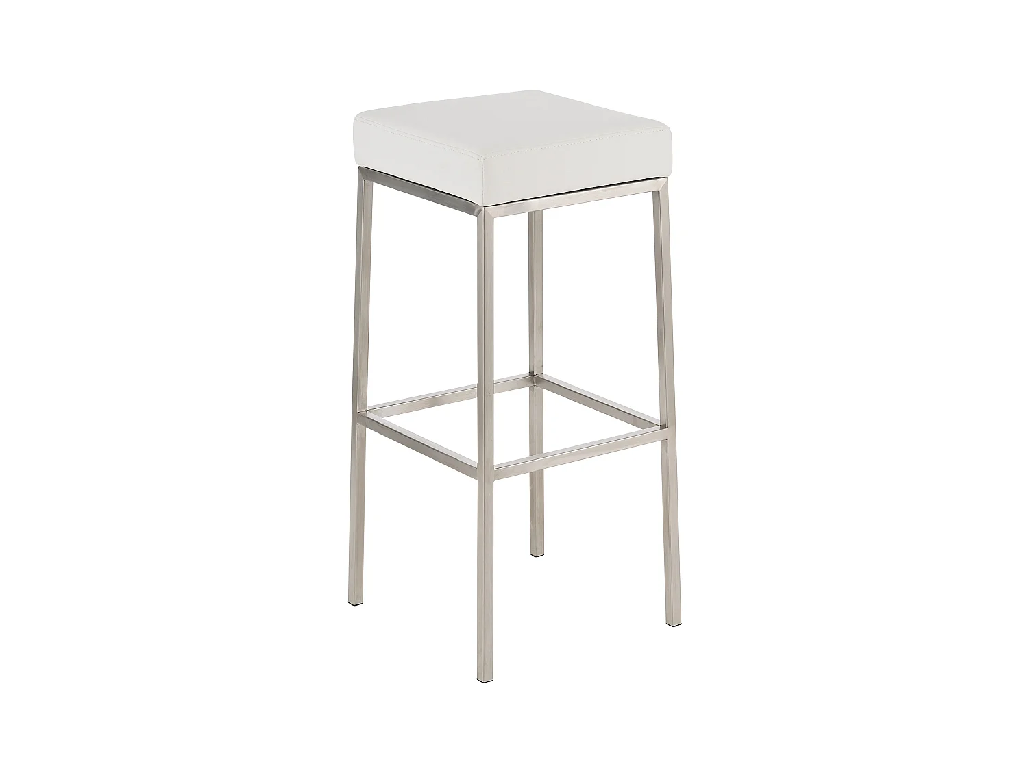Tabouret de bar - Similicuir & Acier inoxydable - Blanc - Montreal 80